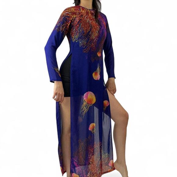 Ocean print sheer maxi dress - Picture 4 of 8